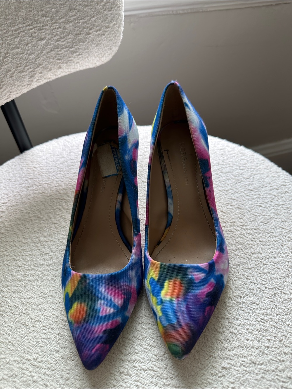 BCBGeneration Multicolor Floral-Print Pointed Toe Heels